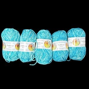 Four Seasons Noblesse Delave Super Wash Wool Yarn Blue 50g - Lot Of 5